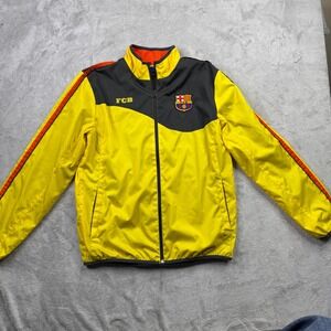 FC Barcelona Track Jacket Yellow Black Soccer Football Mens Size M